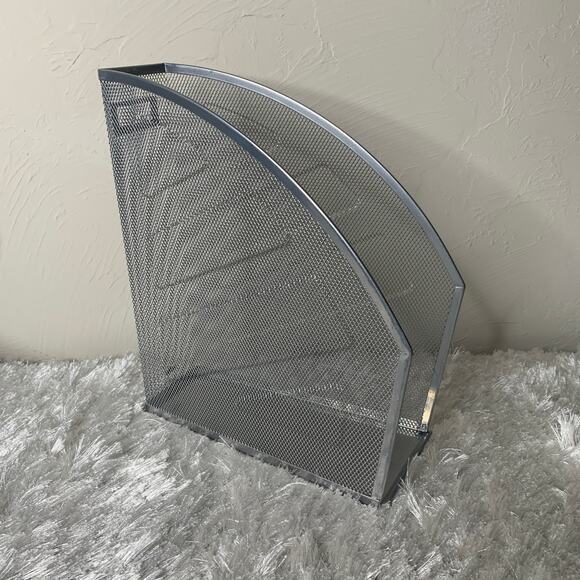 Rubbermaid Wire Silver File Paper Magazine Holder Organizer 12 x 9.5" - Picture 2 of 4